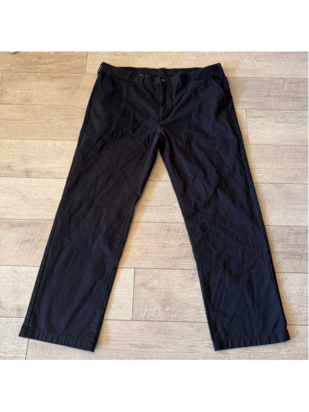 Men's GEORGE Black Flat Front Chino Pants Size 40x32